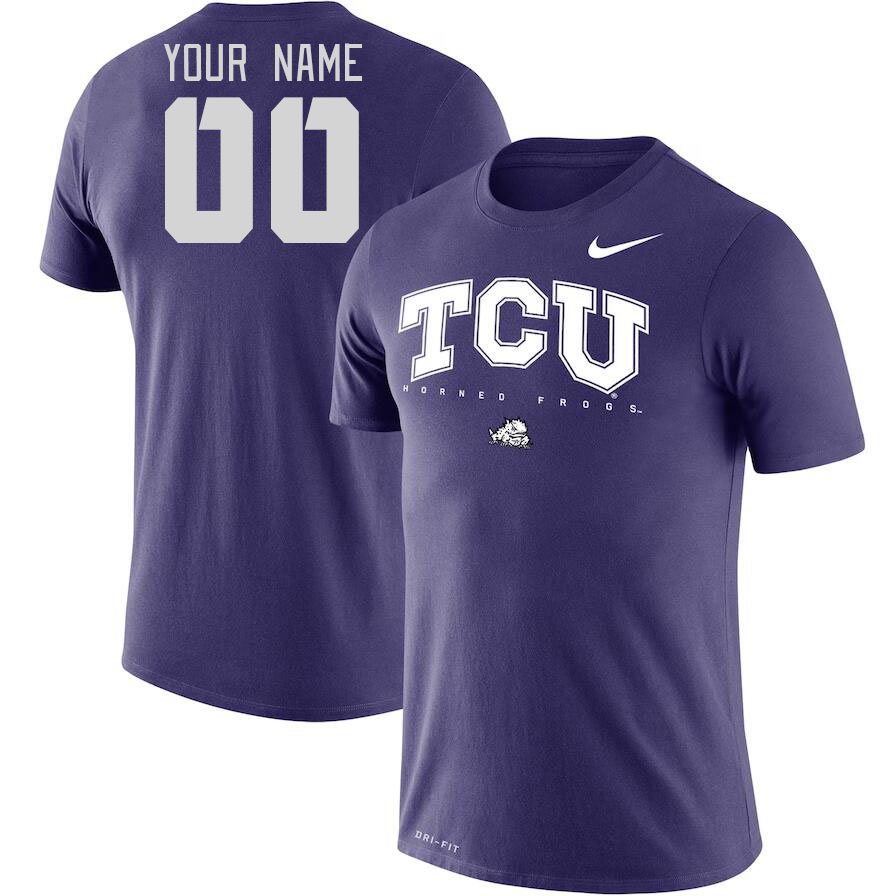 Custom TCU Horned Frogs Name And Number College Tshirt-Purple - Click Image to Close
